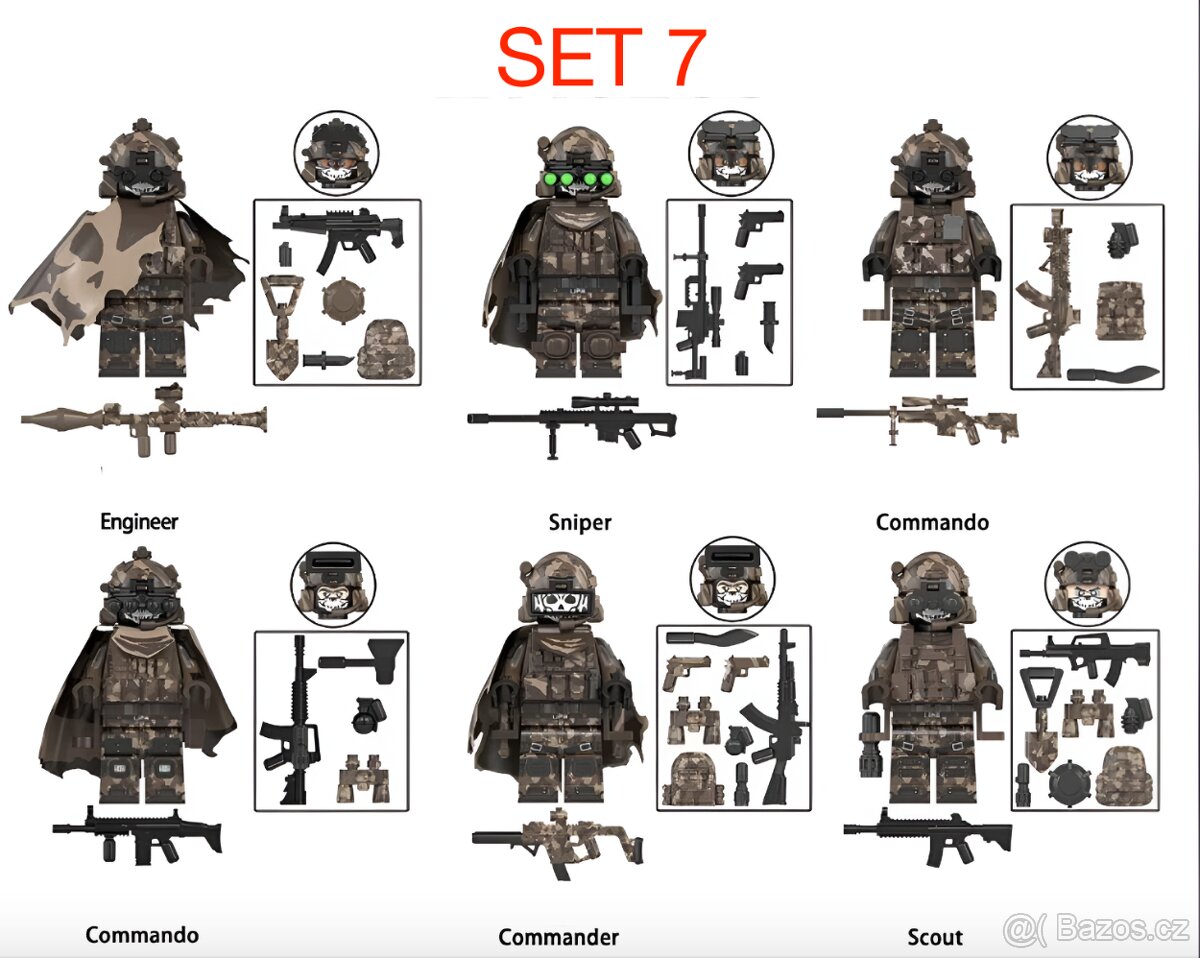 Rôzne sety vojakov (8ks) 1 + doplnky - typ lego - 9
