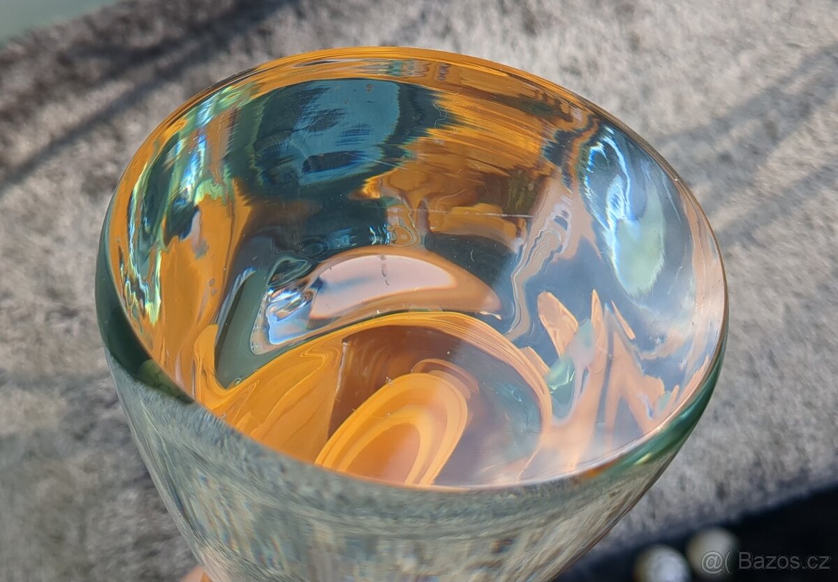 JAROSLAV SVOBODA - oranžový skl. svícen - 40 cm - 9