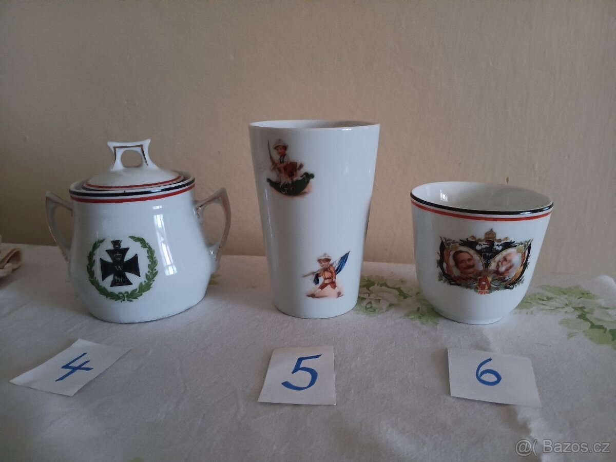 Porcelánové šálky a talíře - Franz Josef, Rakousko Uhersko, - 9