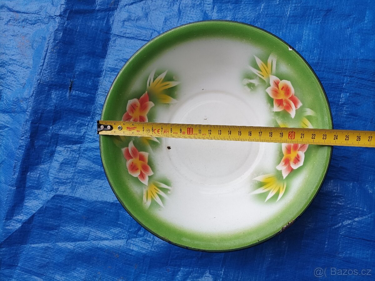 Smaltovaná miska - vandlík, průměr 24 cm - 9