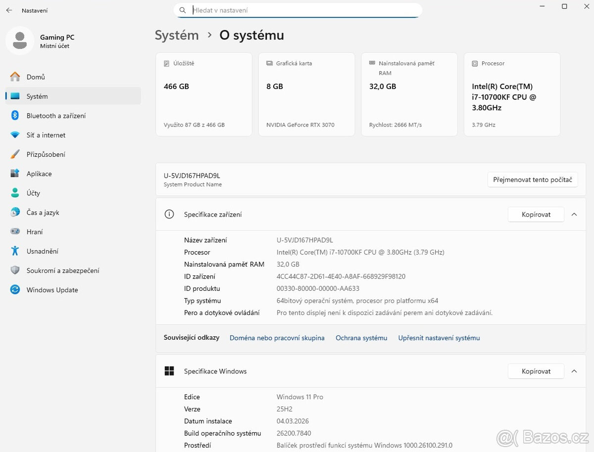 🚀 HERNÍ PC INTEL i7-10700KF, 32GB RAM, RTX 3070, SSD 🚀 - 9