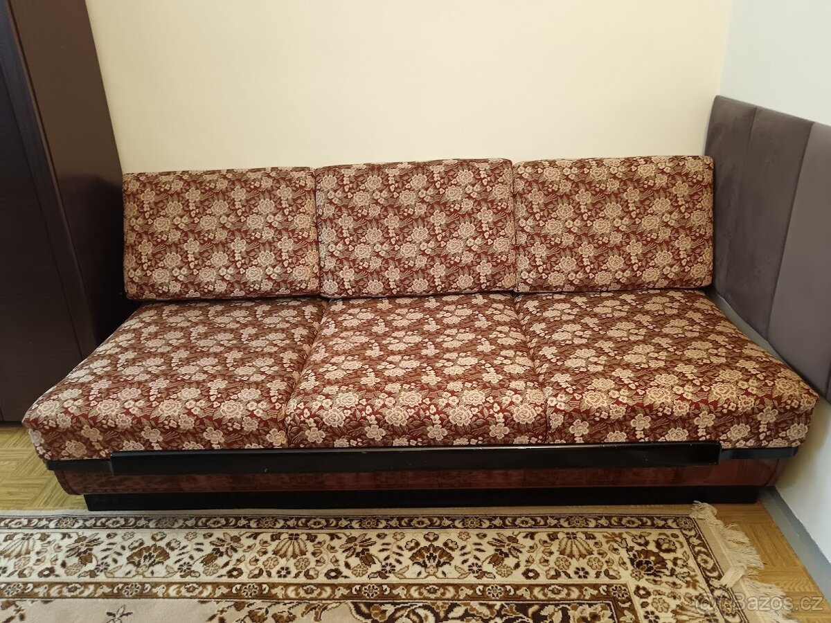 RETRO set - 60. léta - rozkládací gauč + 2 křesla - 9