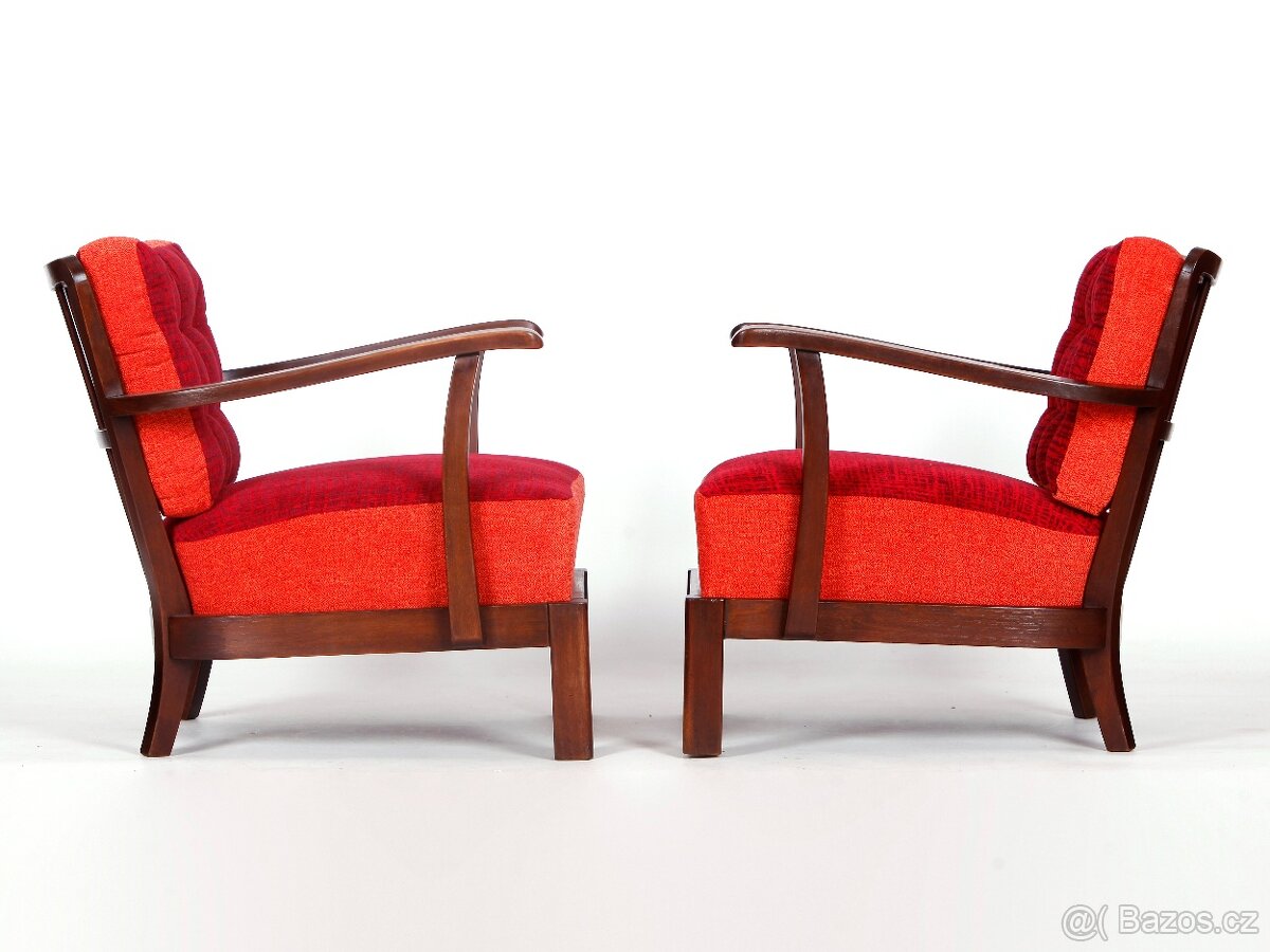 THONET, 2 parádní křesla po přečalounění. - 9