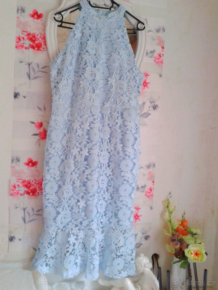 Elegantní krajkové midi šaty 44 - 9