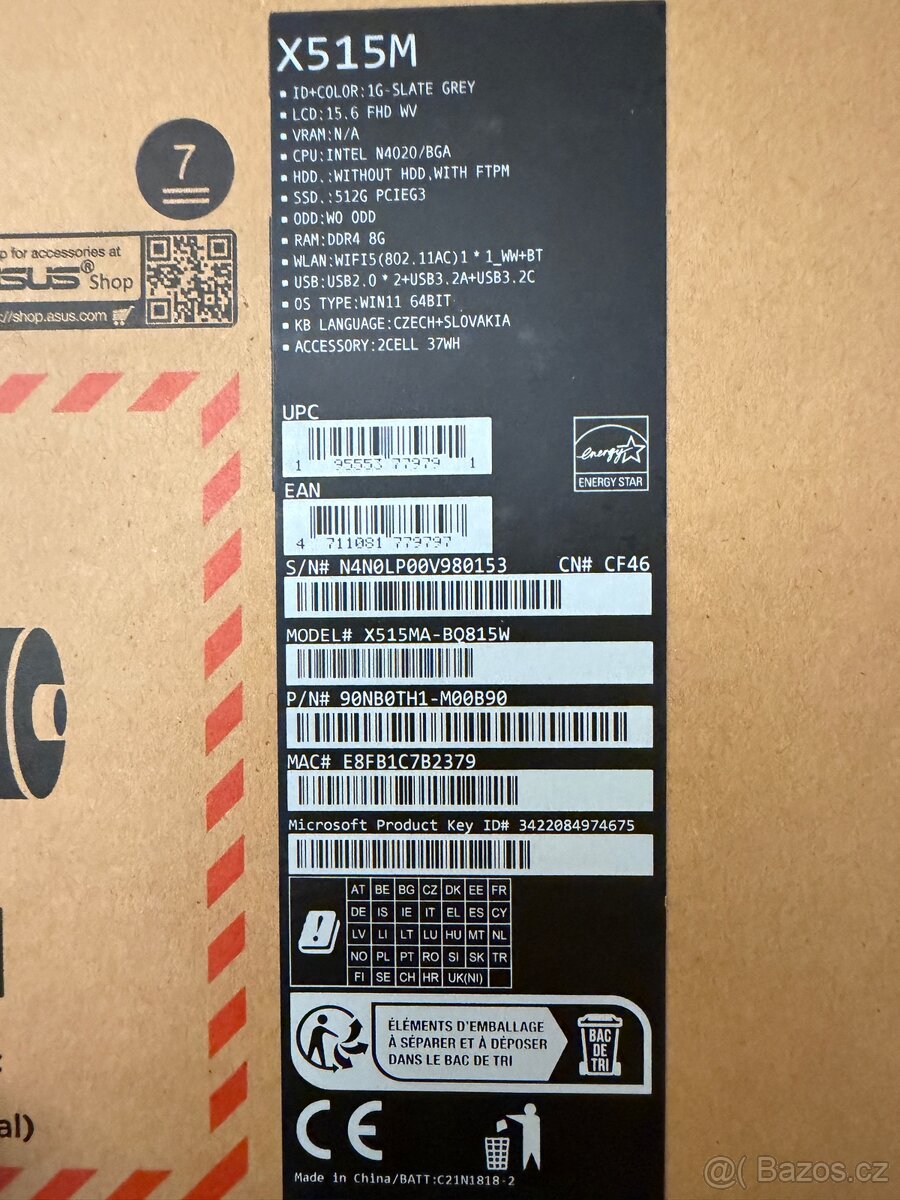 Notebook ASUS X515M - 9