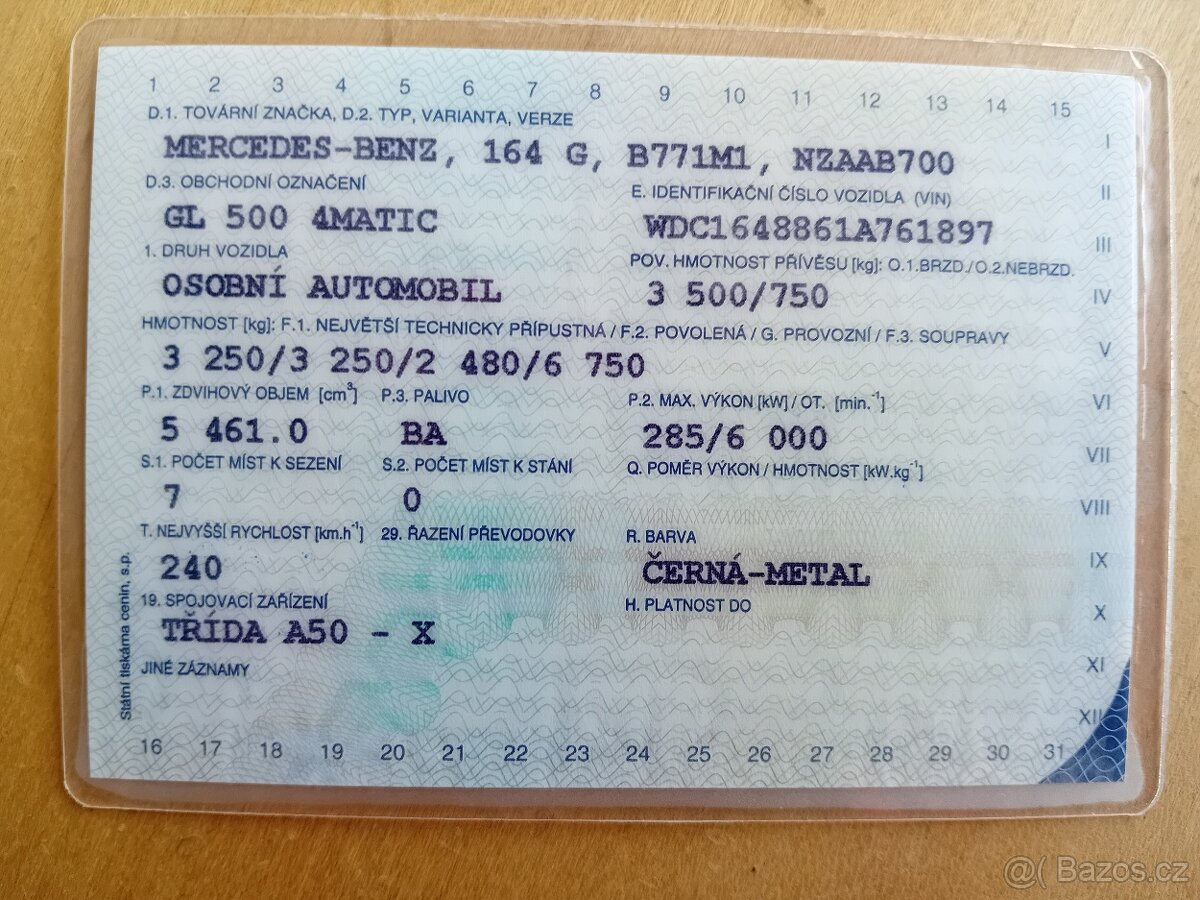 MERCEDES-BENZ 500 4MATIC 7míst/TZ/ČR/TOP/ODPOČET DPH/ - 9