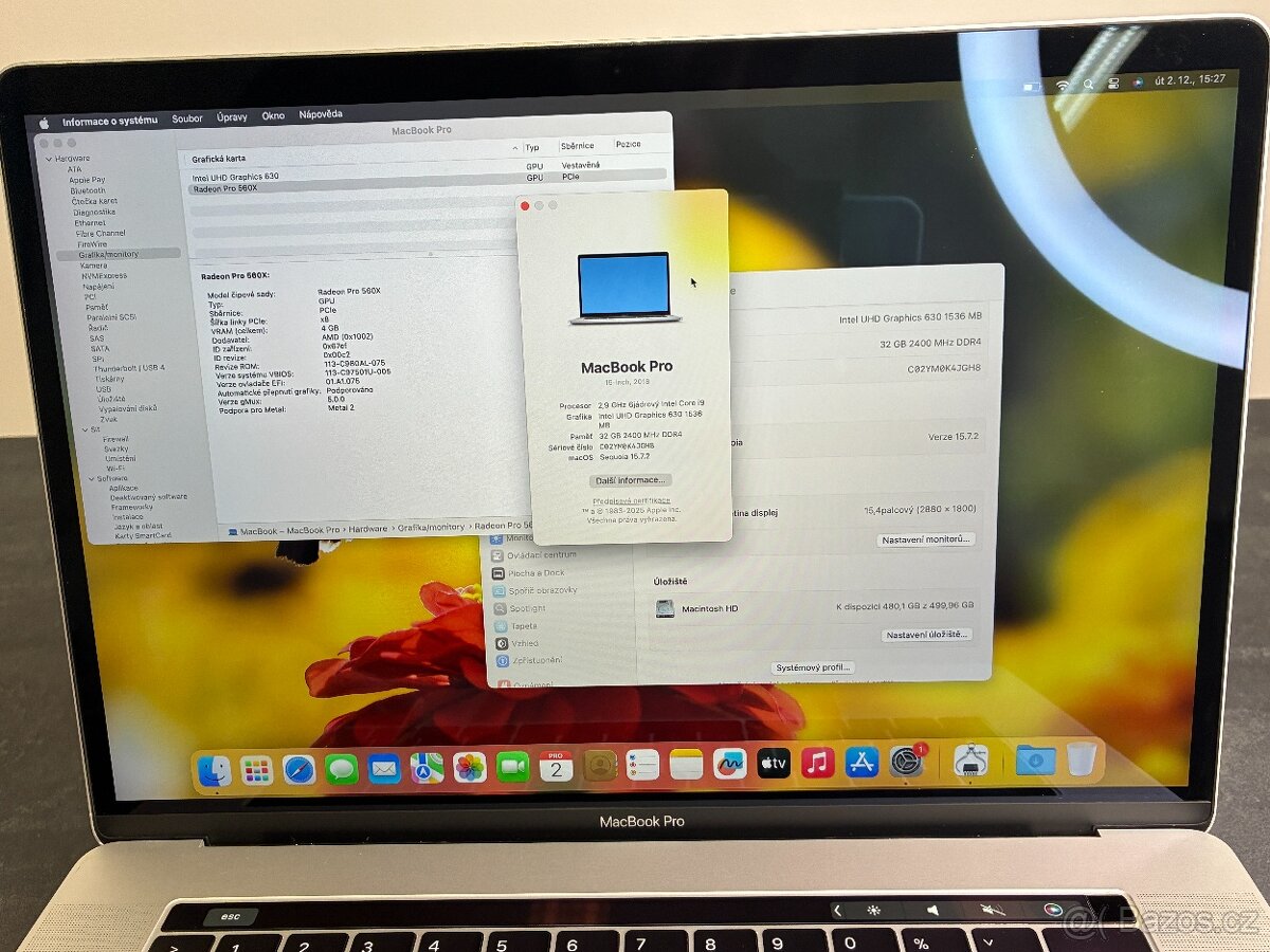 MacBook Pro 15'' 2018 / i9 / 32GB / 512GB SSD - DPH - 9