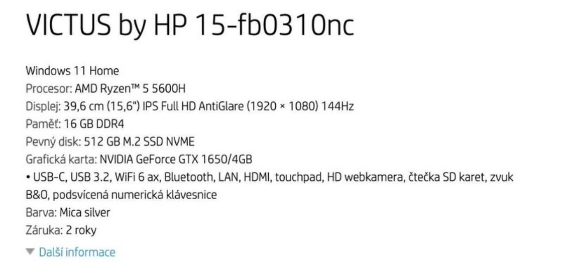 Herní notebook HP Victus 15 (fb0310nc) - 9