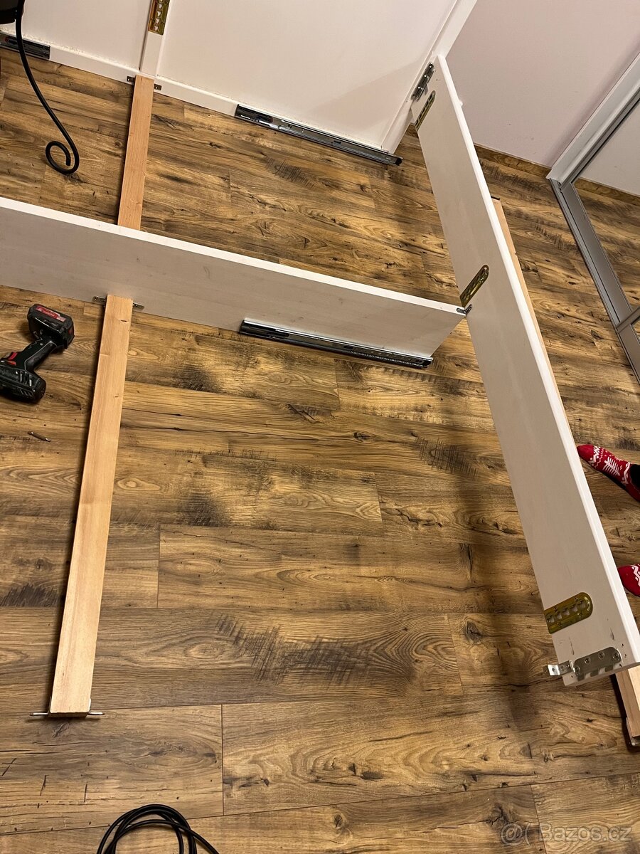Postel 180/200 masiv bílá s šuplíky - 9