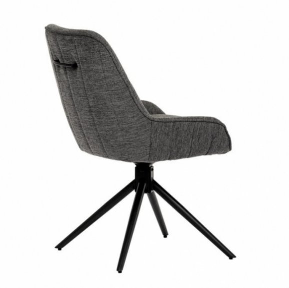 Jídelní otočná židle ze šedé látky - 9