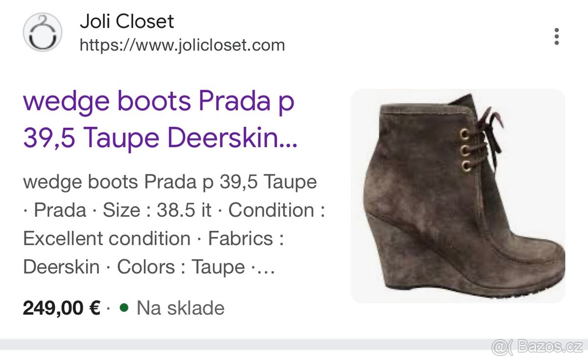 kozene PRADA boty, velikost 37,5 - 9