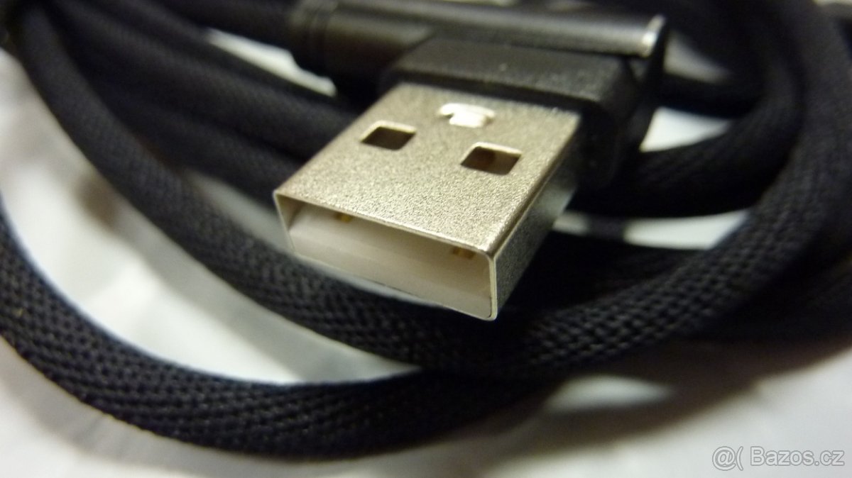 Datový+nabíjecí kabel USB typ C-90° 2m-černý-nový - 9