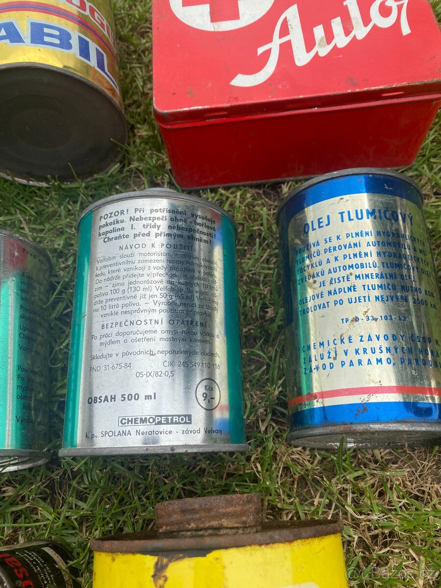 plechovka od oleje stará plechovka olej benzina retro moto - 9