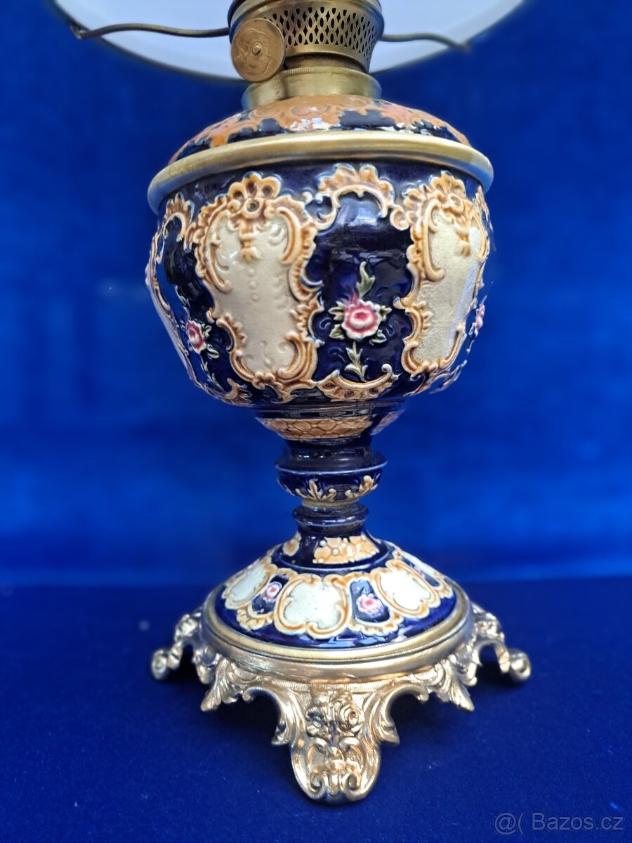 Petrolejová lampa z majoliky 2 - 9