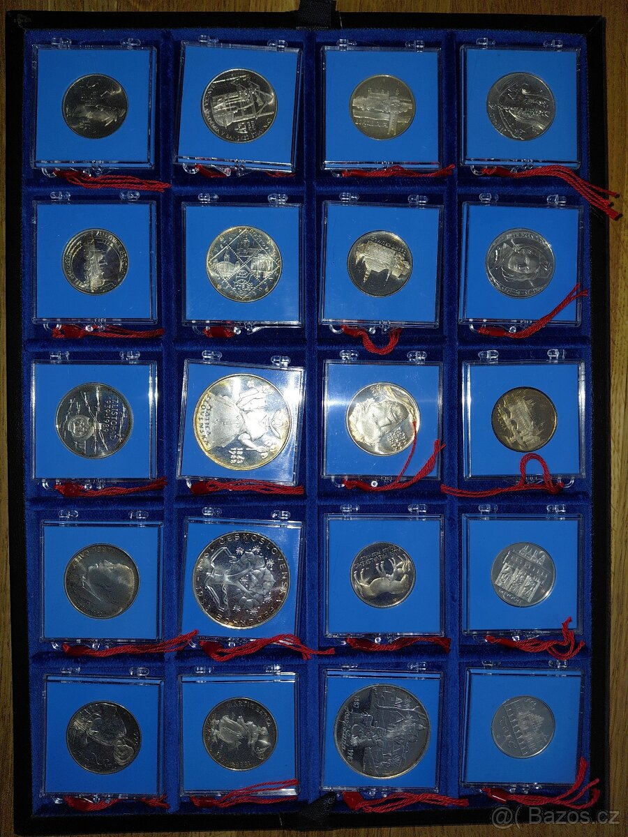 Komplet(94ks) sada stříbrných mincí ČSL - Proof 1954-1993 - 9