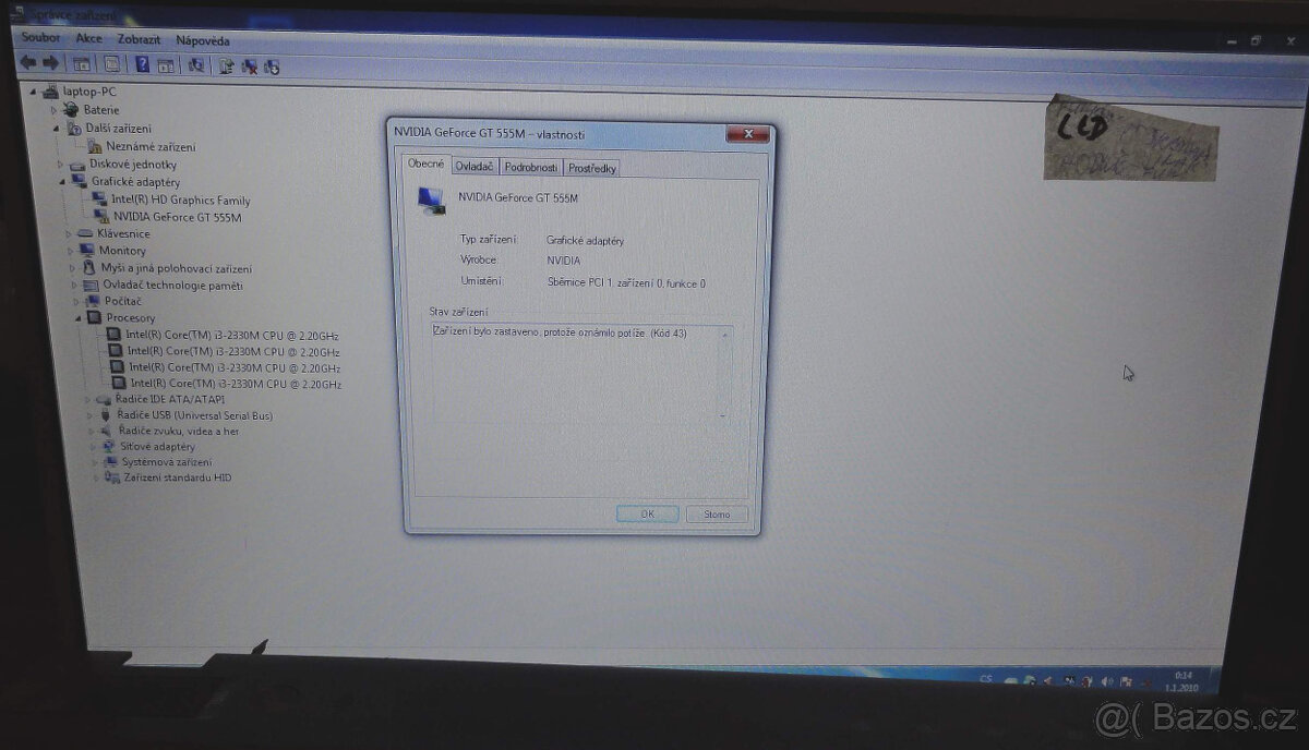 Toshiba Satellite U500, Lenovo Y570- díly - 9