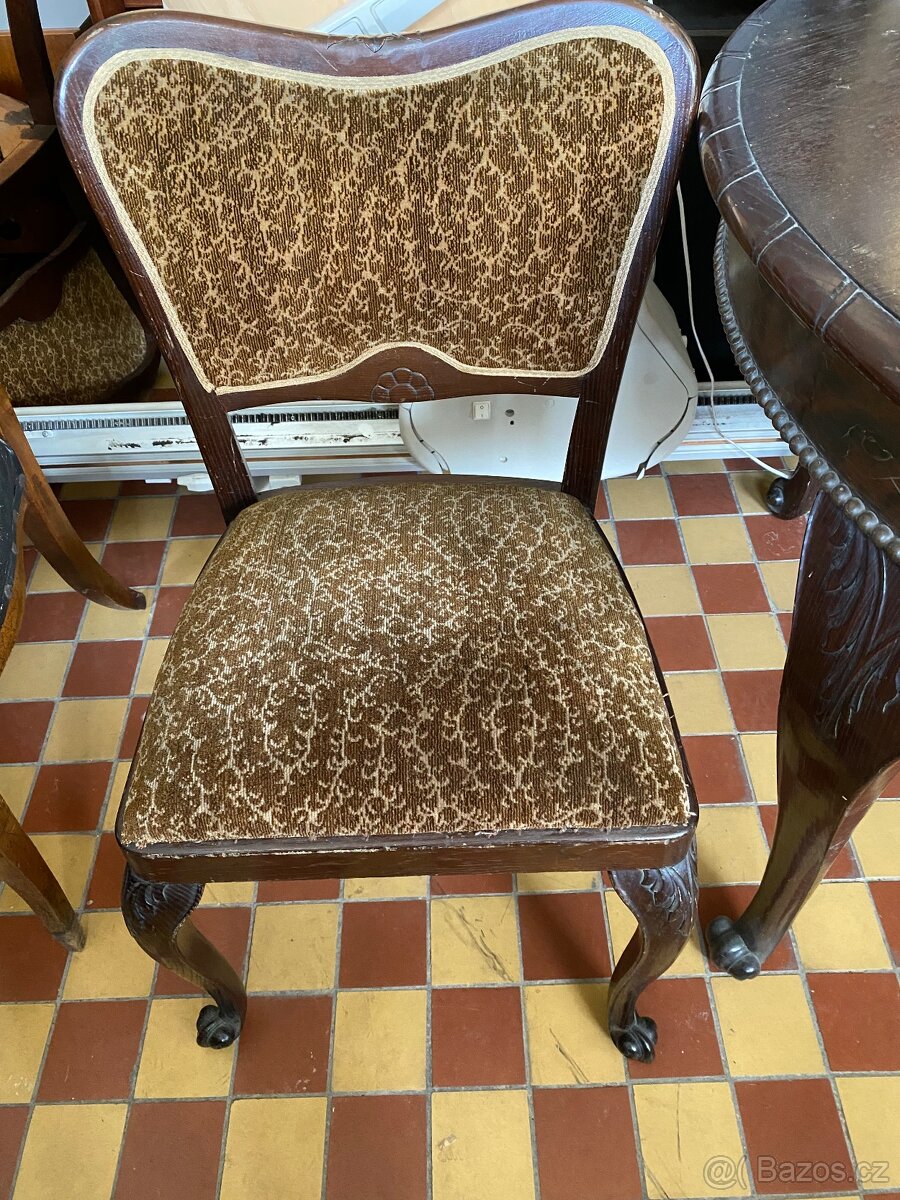 Starožitný stůl + židle - 9