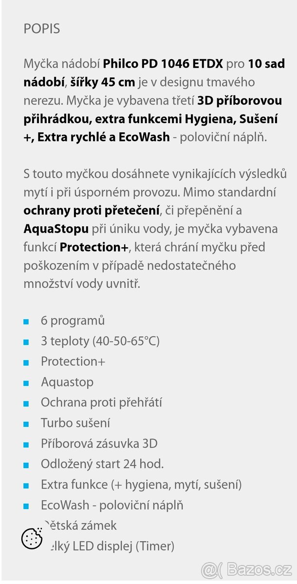 Philco myčka 45cm 1rok záruka - 9