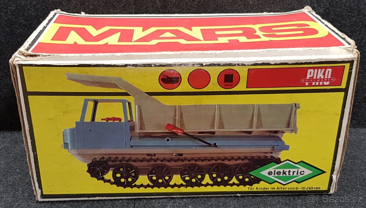 Stará hračka pásové vozidlo Mars, výrobce Piko s krabicí - 9