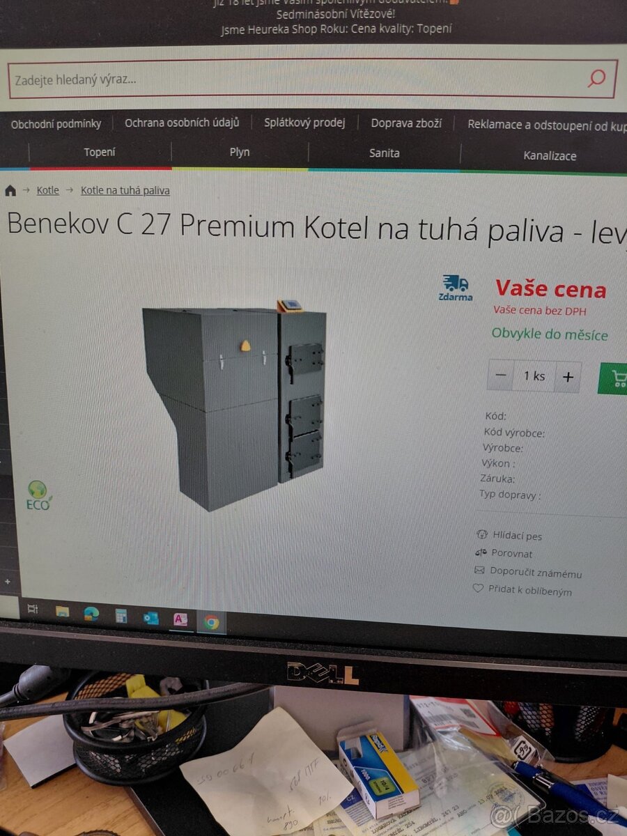 Kotel na tuhá paliva Benekov C27 Premium – perfektní stav - 9