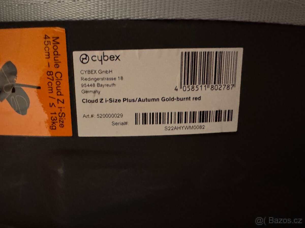 Prodám autosedačku Cybex (vajicko)Nová - 9