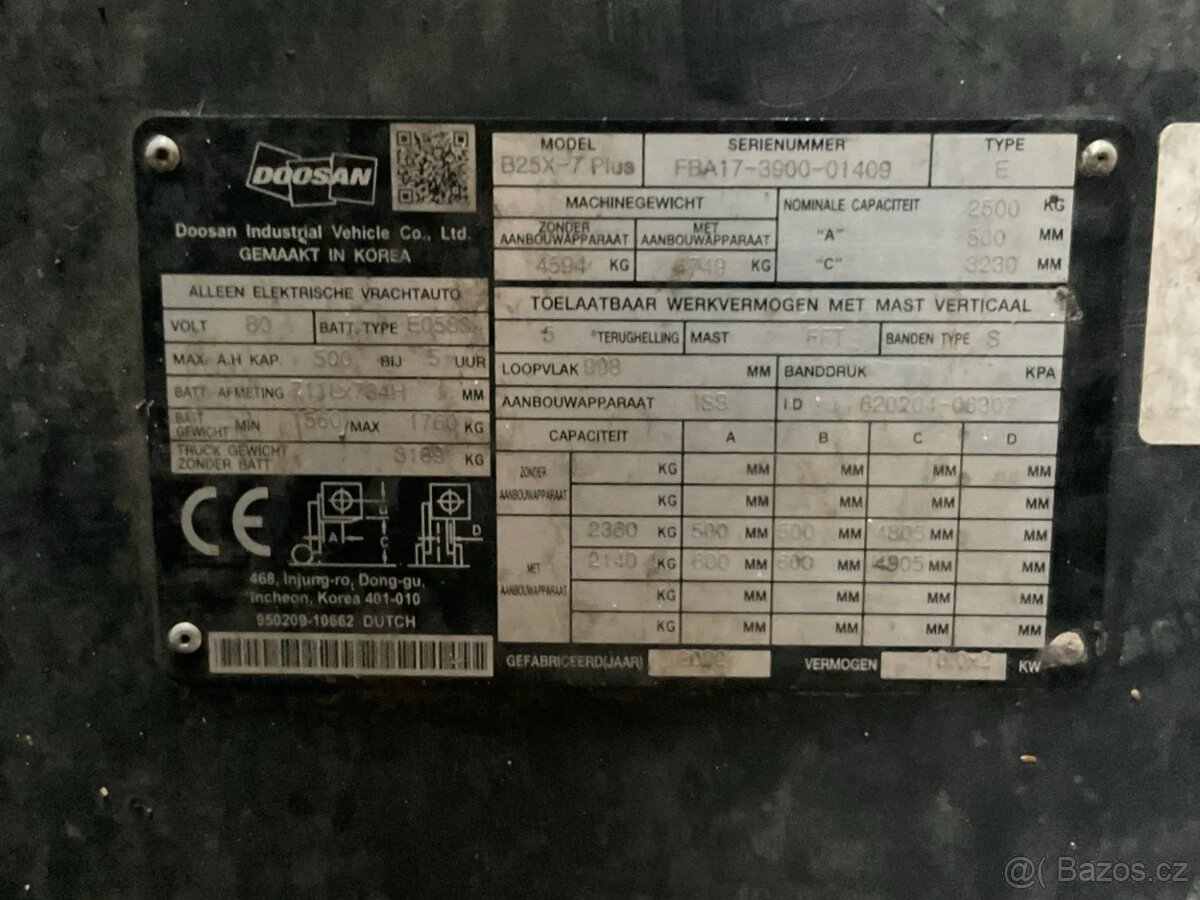 Vysokozdvizny vozik VZV 2022 Doosan B25X-7 Plus - 9
