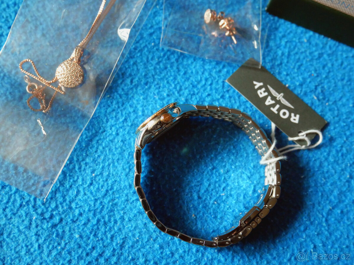 ROTARY Verona sada hodinek, řetízku, náušnic, nové, -4000 Kč - 9