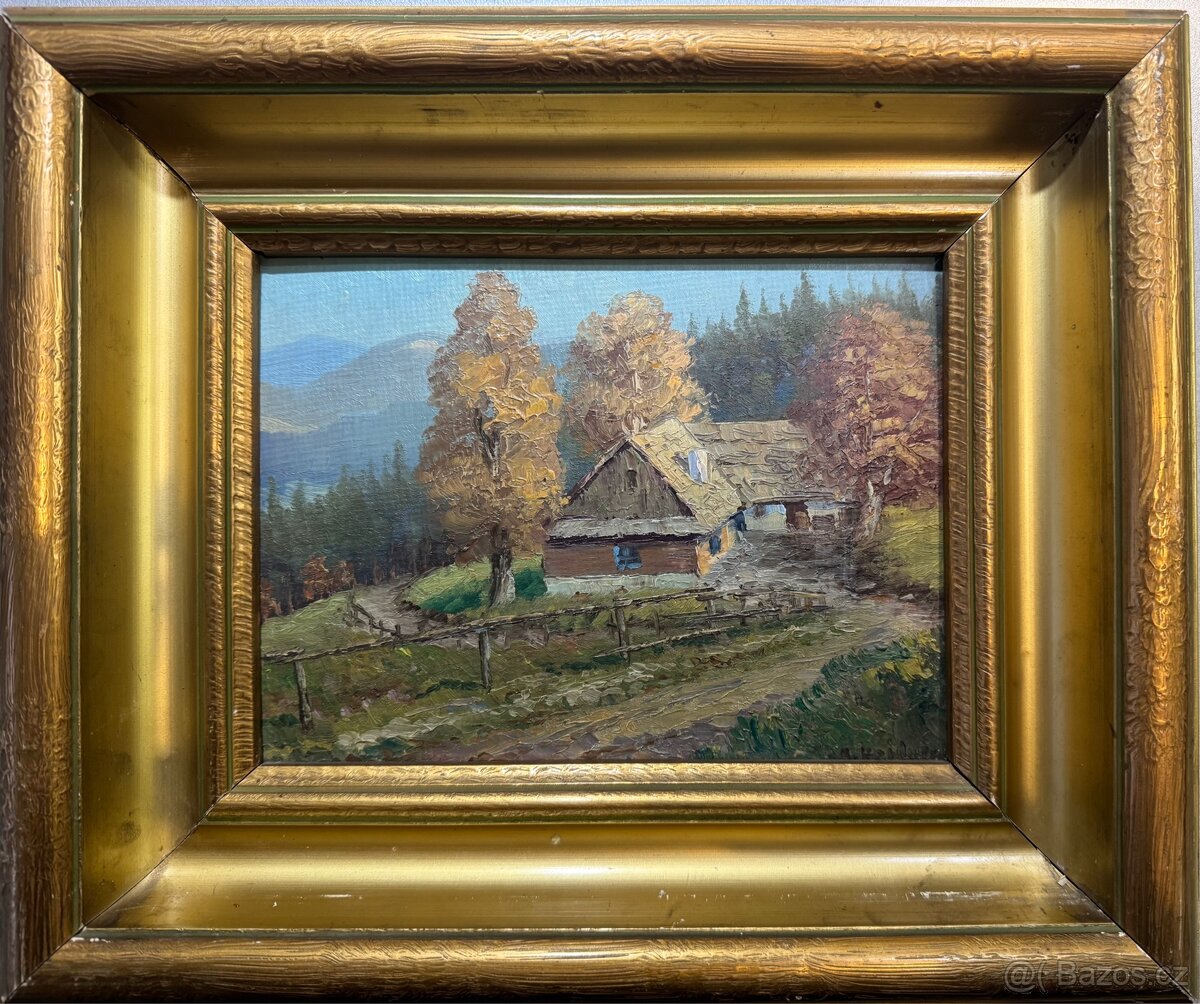 obraz Krajina s chalupou - 9