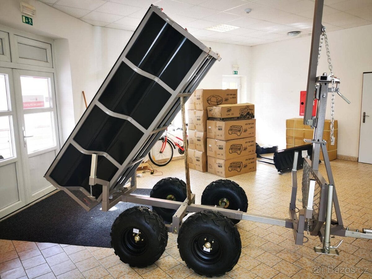 Vozík za čtyřkolku, barva černá - 9