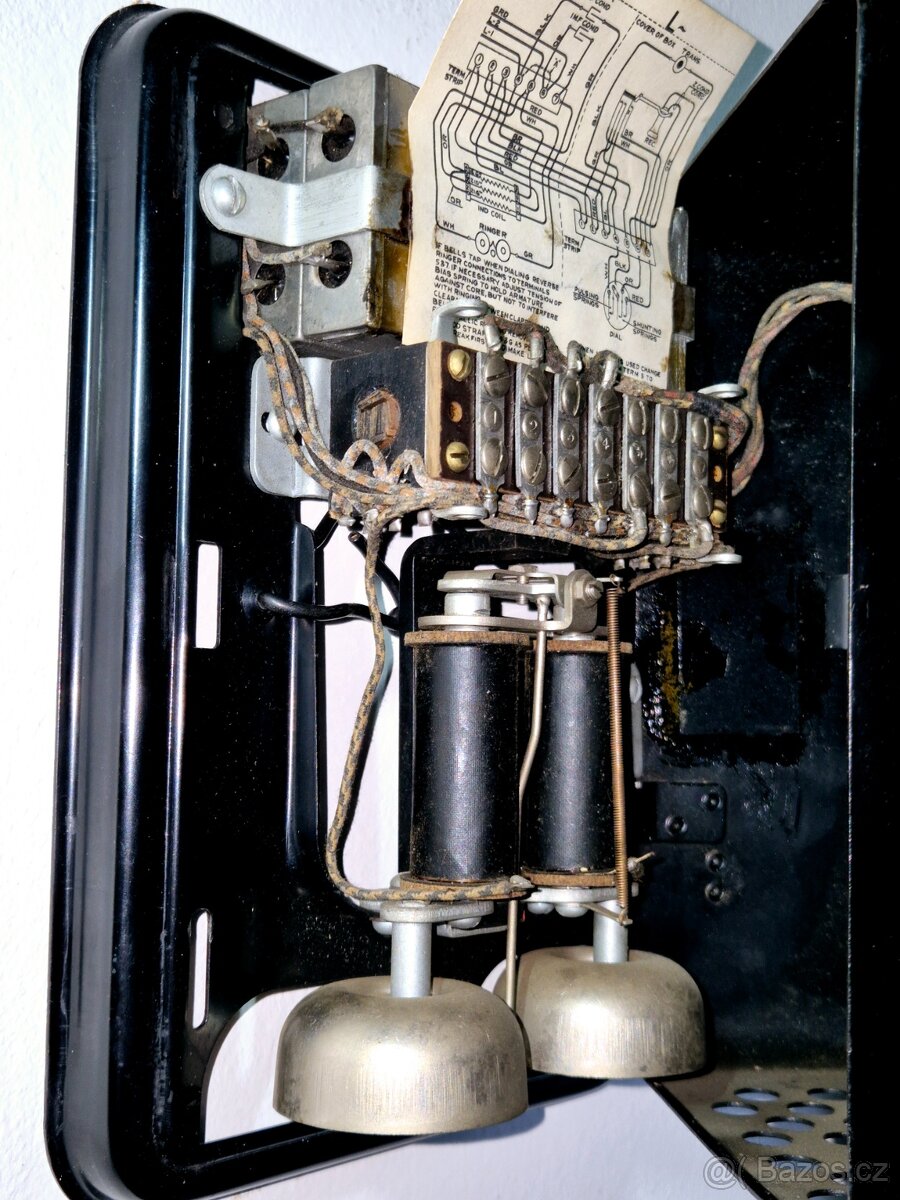 Starožitný nástěnný telefon Kellogg, USA 1910 - 9