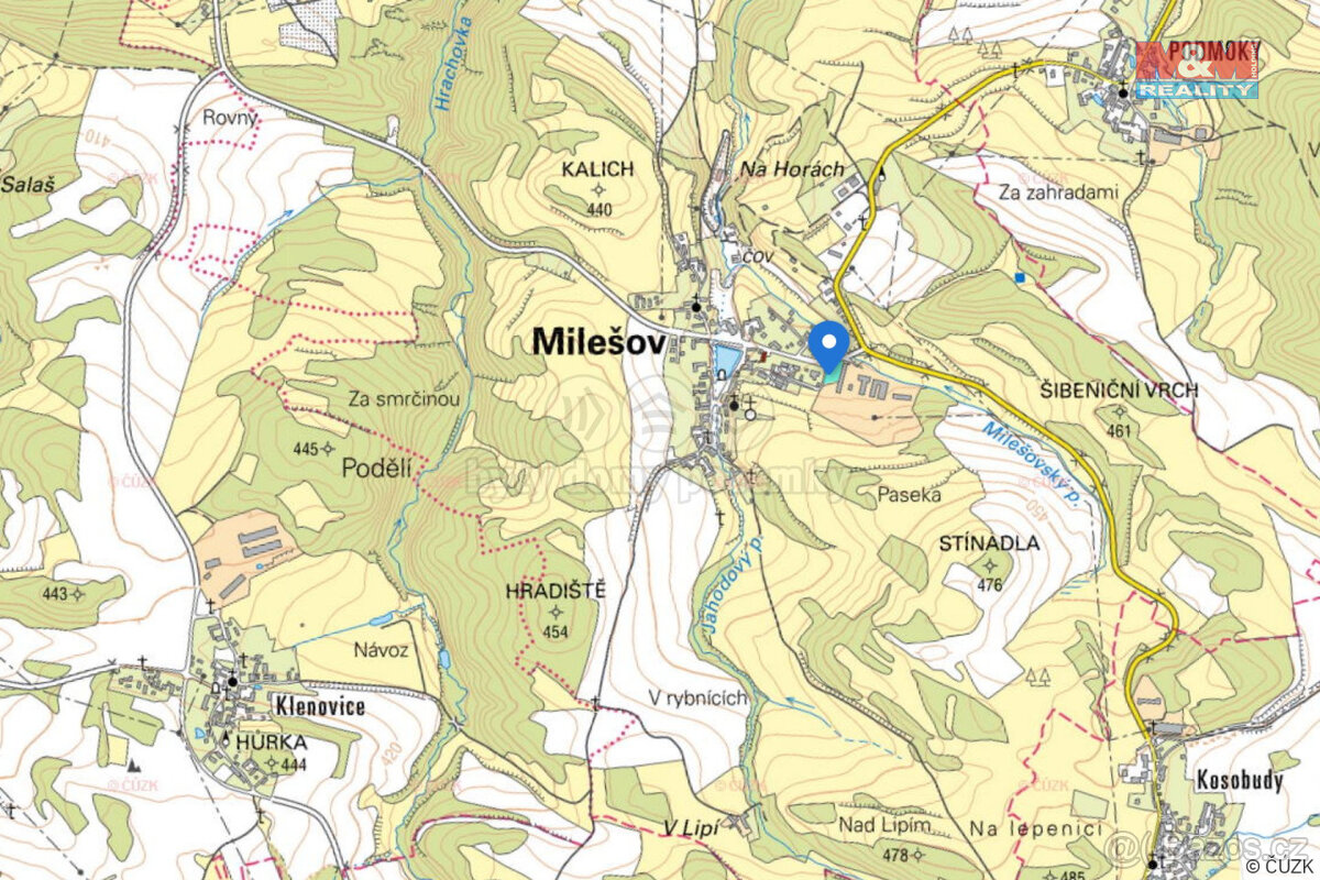 Prodej pozemku k bydlení, 868 m², Milešov, okr. Příbram - 9