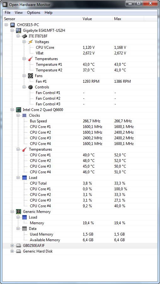 Gigabyte GA-EG41MFT-USS2H, Q6600, GPU, 8GB DDR3 - 9