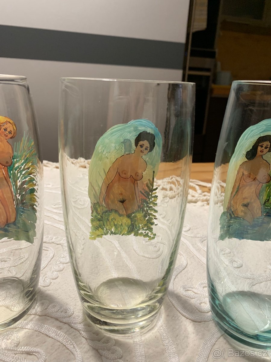 raritní pivní sklenice - ručně malované - 9