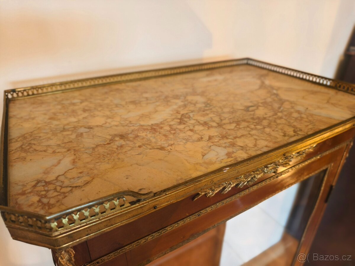 Mahagonový empírový skleník vitrína kabinet - 9