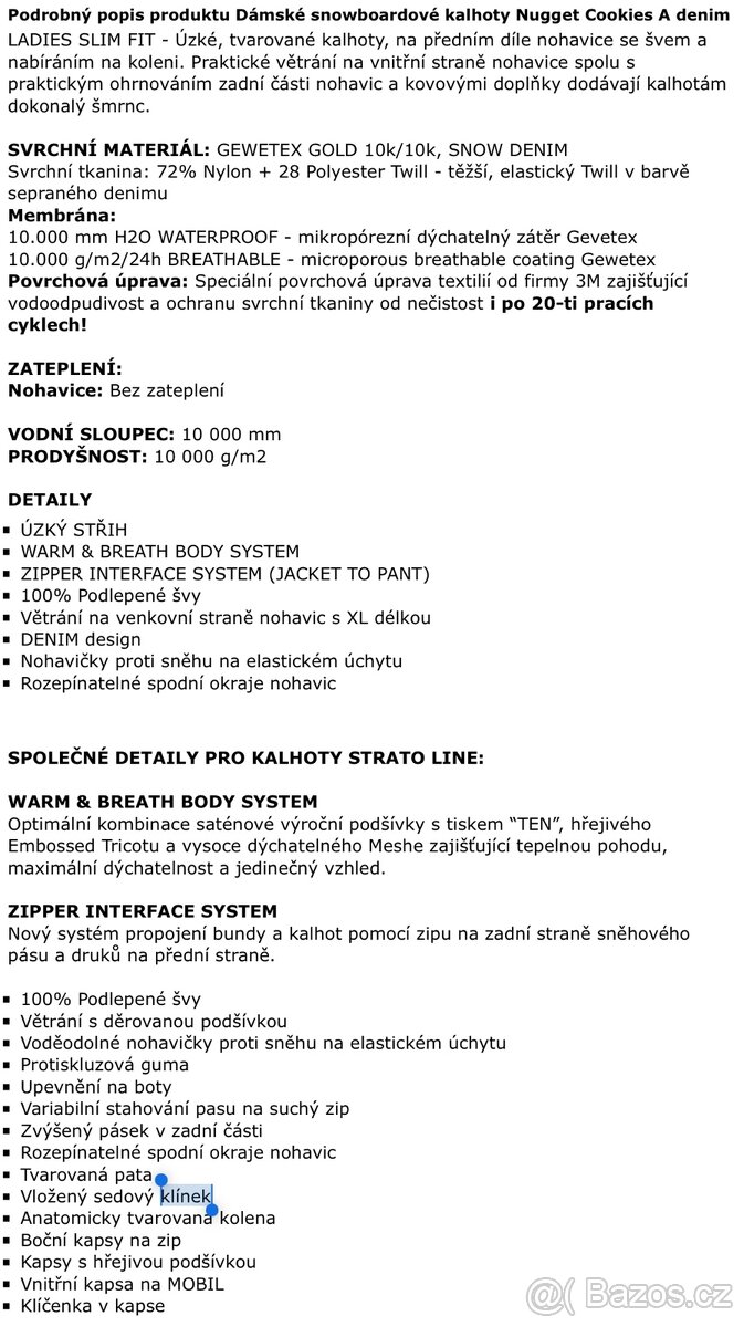 Oteplováky snb “džínové” Nugget Cookie Strato vel. S - 9