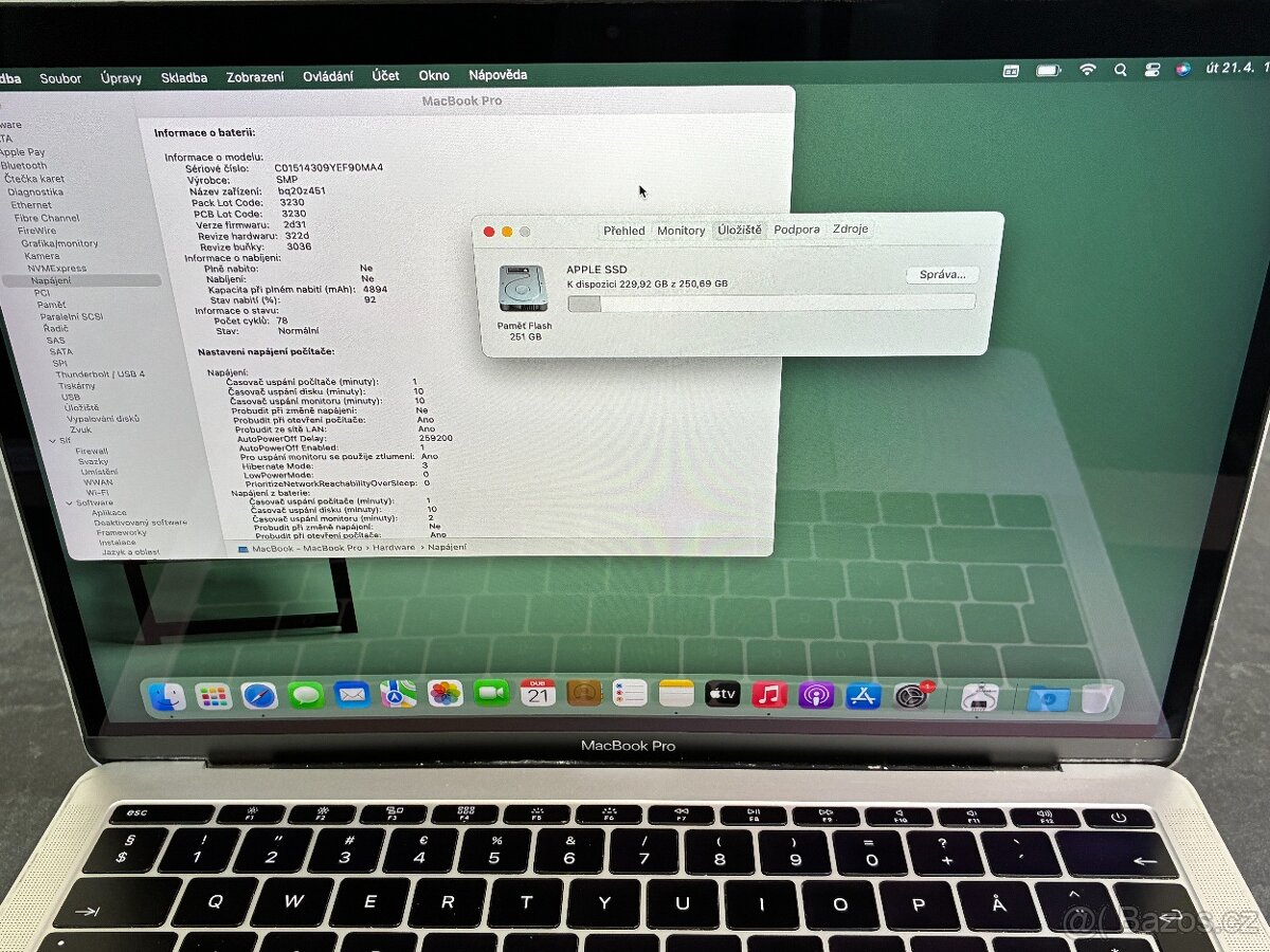 MacBook Pro 13'' 2016 / i5 / 8GB / 256GB SSD - DPH - 9