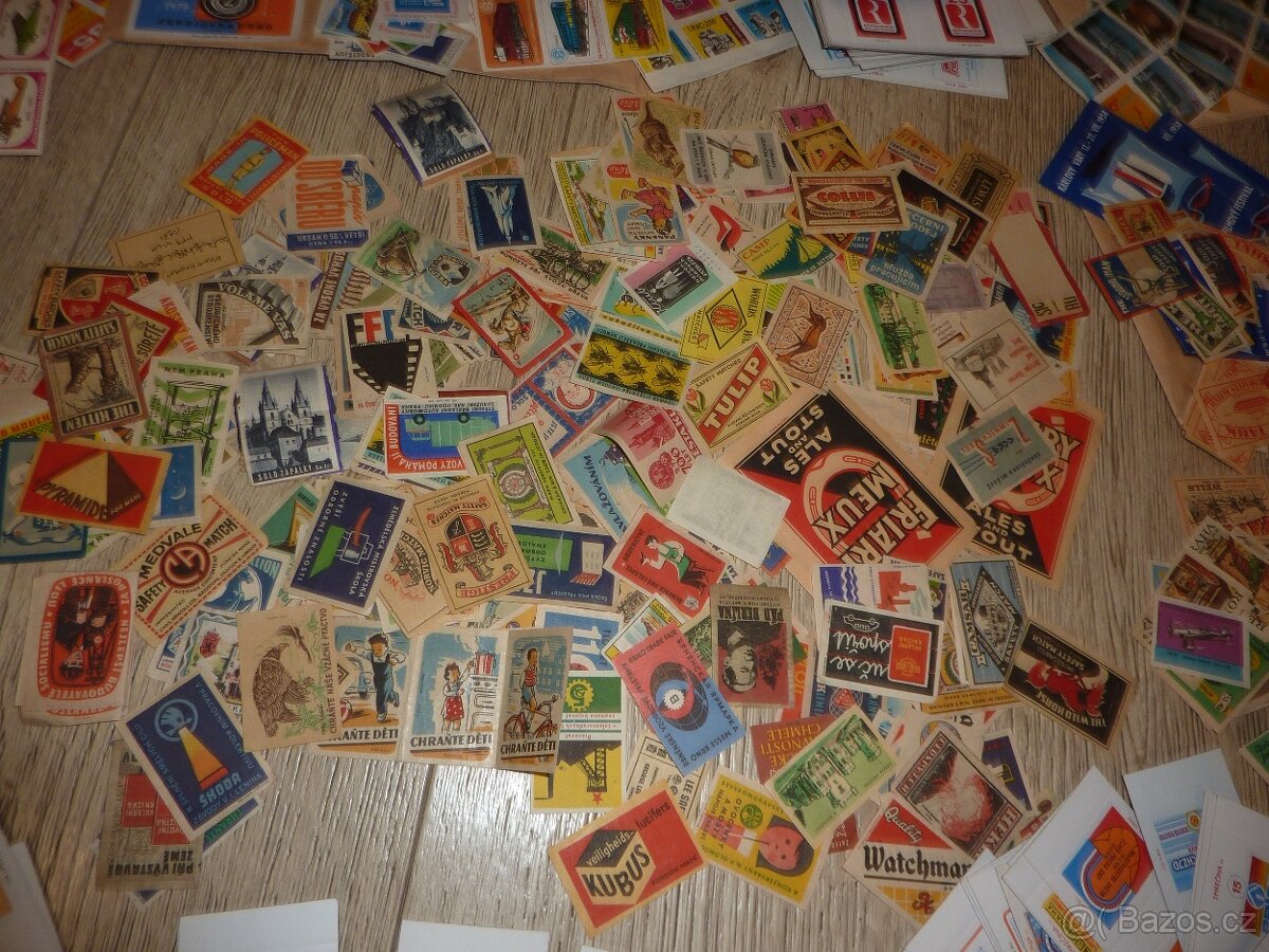 Velká sbírka-staré etikety na sirky přes 10 000 ks - 9
