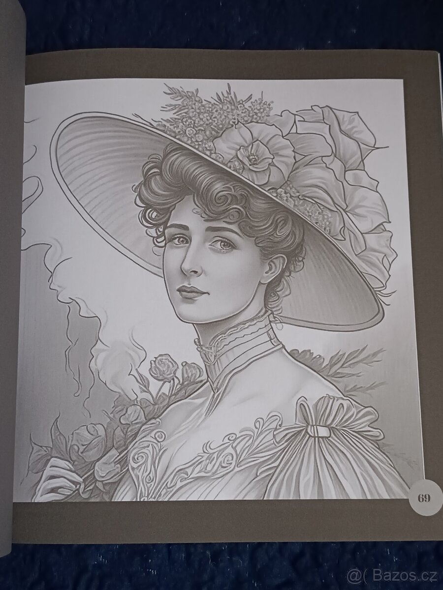 Omalovánky pro dospělé Victorian Ladies-grayscale - 9