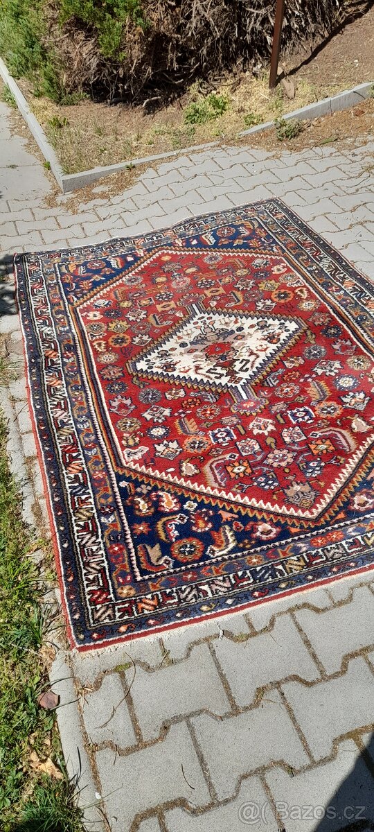 Starý vlněný koberec 190 cm x 130 cm - 9