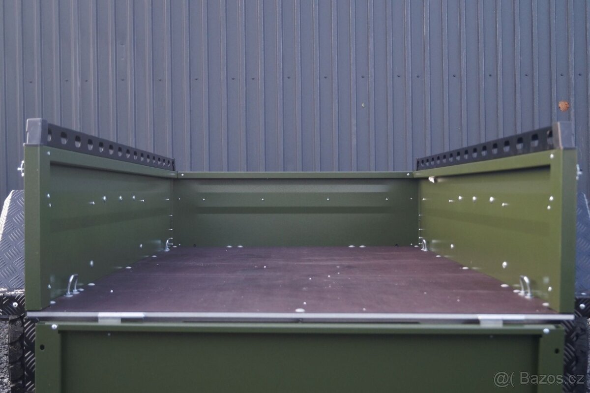 Kvalitní OFFROAD Přívěsný Vozík Valník 1t Zelený Böckmann - 9