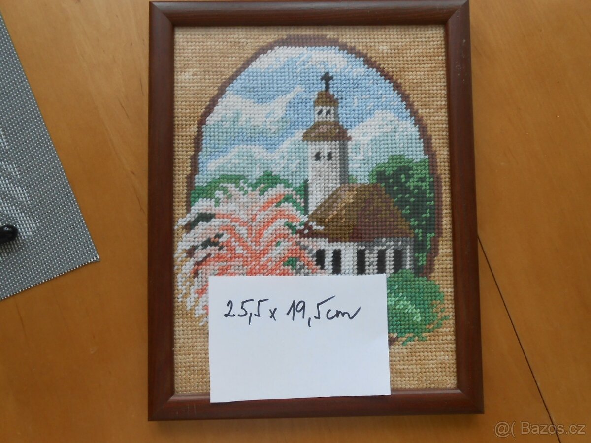 3x vyšívané obrazy-MUCHA SUMMER + Pražský hrad+menší obrázek - 9