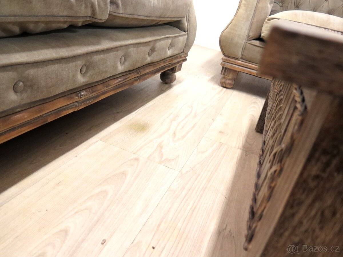 Sedací souprava na terasu (ratan/masiv/látka) - 9