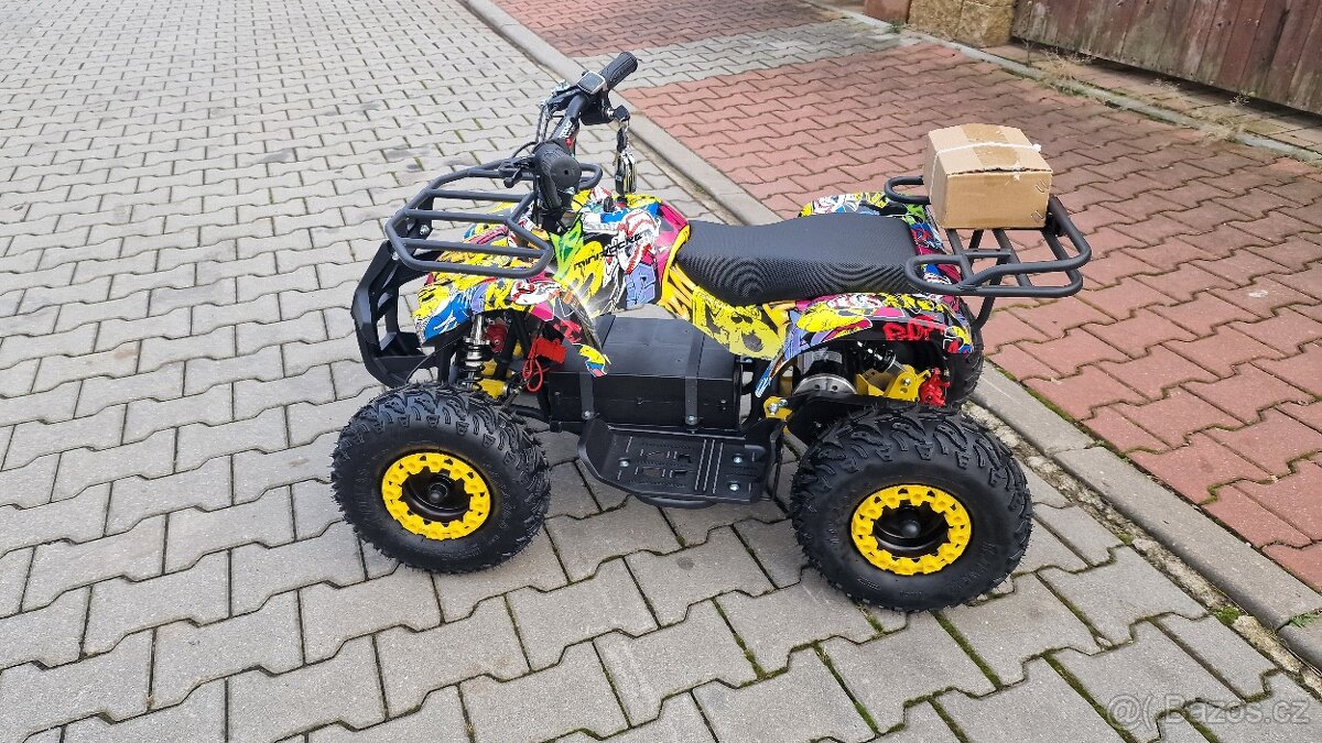 Dětská elektro čtyřkolka ATV Torino 1200W 48V graffiti žlutá - 9