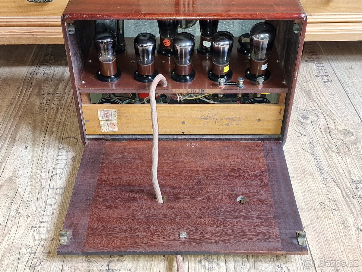 Starožitné rádio Ducretet, Paris, Francie, 7 lampovka, 1929 - 9