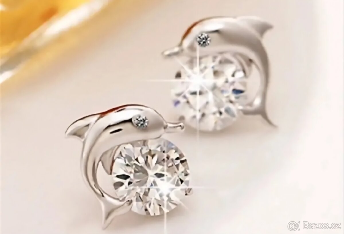 Nová dámská sada souprava šperků stříbrná delfín 925 - 9