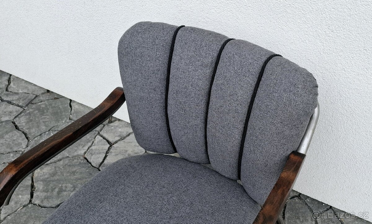 Funkcionalistické chromované křeslo - 9