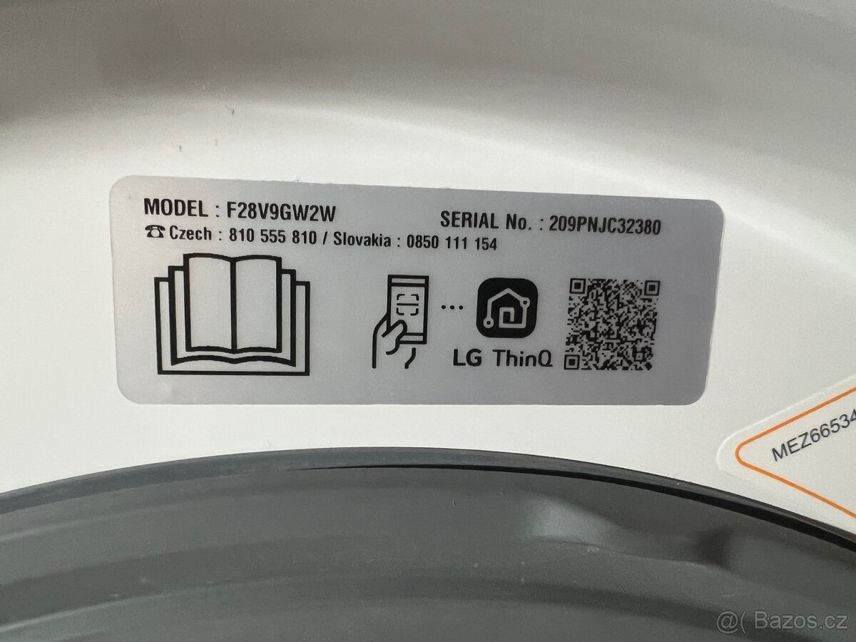 Pračka LG 8,5kg A+++ PARA - 9