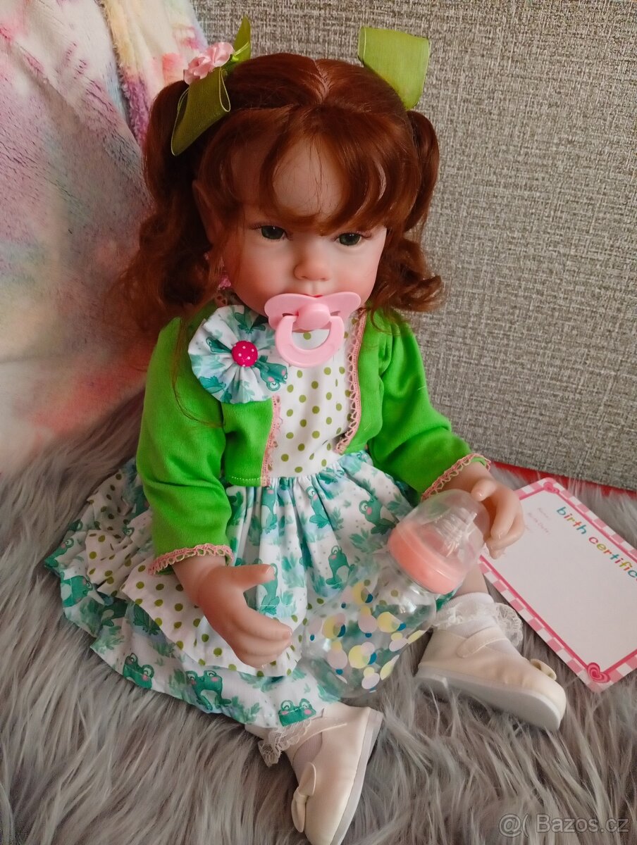 Realistická Reborn panenka zelená princezna - 9