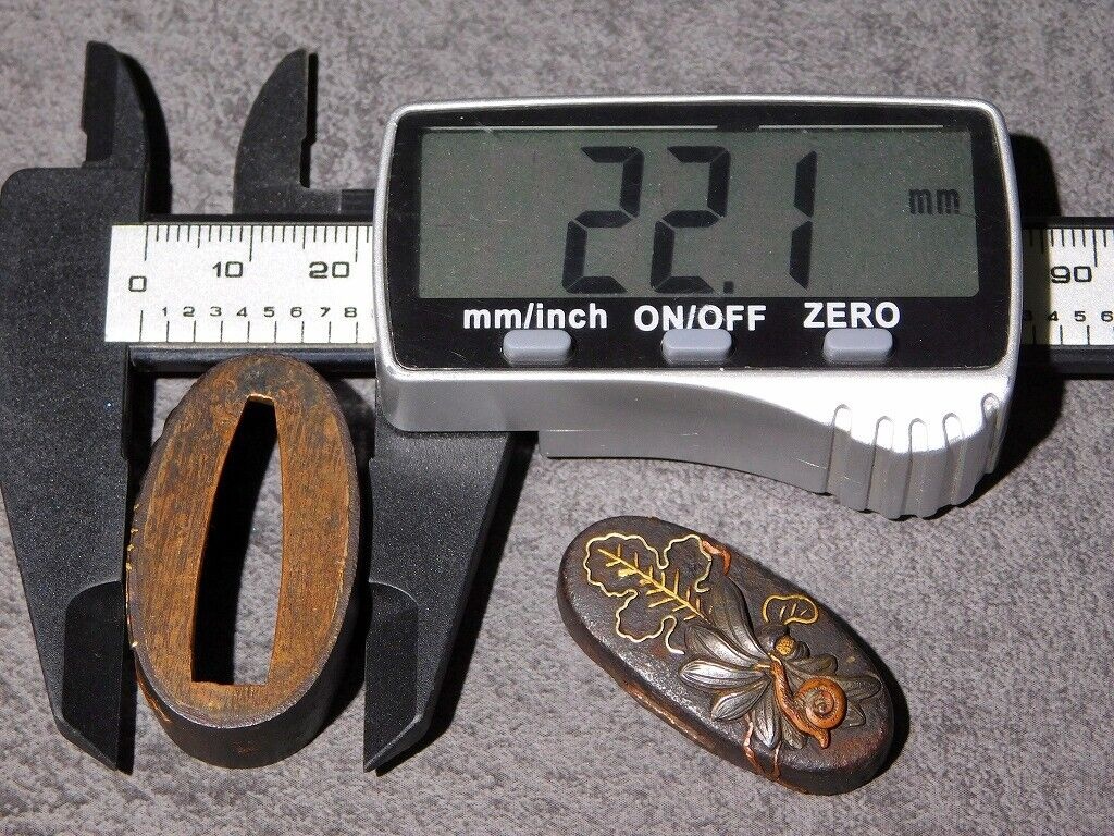 Japonská starožitný set Fuchi / Kashira pro japonský meč - 9