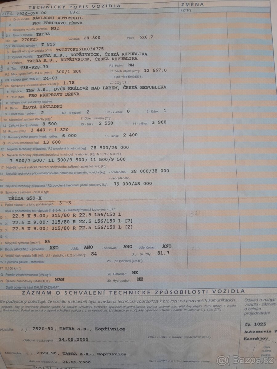 Náhradní díly Tatra T815 euro 2 tahač Terrno 1 - 9